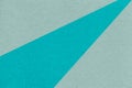 Abstract old geometric cool gray paper background with turquoise rays, macro texture for banner, template, presentation Royalty Free Stock Photo