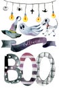 Watercolor Halloween Set. Cute illustrations for Halloween.