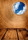 Abstract old wooden floor and wall with window Royalty Free Stock Photo