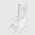 Old wooden rocking chair - Hand drawn Royalty Free Stock Photo