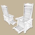 Old wooden rocking chair - Hand drawn Royalty Free Stock Photo