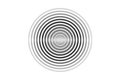 Abstract one black circle sound waves oscillating on white background