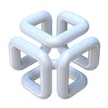 Abstract one line cube shape 3D Royalty Free Stock Photo