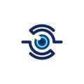 Abstract One Monocular Eye Sharing Platform Logo Template