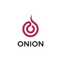Abstract onion symbol, simple and modern, onion logo vector Royalty Free Stock Photo