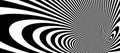 Abstract op art black and white lines in hyper 3D perspective vector abstract background, artistic illustration psychedelic linear