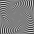 Abstract op art graphic design. Illusion of torsion rotation movement