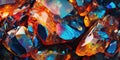 Abstract opal gemstone background. Rainbow colorful fire opals. Closeup luxury crystal texture wallpaper