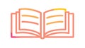 Abstract Open Book Icon with Vibrant Gradient Lines, vector design Generative AI Royalty Free Stock Photo