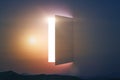 Abstract open door on creative mountain background Royalty Free Stock Photo