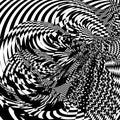 Abstract optical art with distortions. Black and white contrast pattern. Unusual illustration