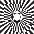 Abstract optical illusion background. Striped psychedelic illustration Royalty Free Stock Photo