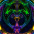 Abstract Optical illusion face in bright colorful background. An illusion art graphic made up abstract colorful unique mystery