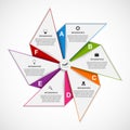 Abstract options infographics design template in the shape of air pinwheel. Vector Illustration Royalty Free Stock Photo