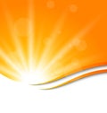 Abstract orange background with sun light rays Royalty Free Stock Photo