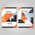 Abstract orange black annual report Leaflet Brochure Flyer template design, book cover layout design Royalty Free Stock Photo