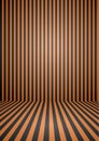 Abstract orange and black color vintage striped room, background for halloween theme.