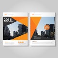 Abstract Orange black Hexagon annual report Leaflet Brochure Flyer template design, book cover layout design Royalty Free Stock Photo