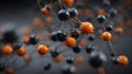 abstract orange black spheres network Royalty Free Stock Photo