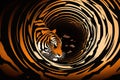 Abstract orange and black tiger pattern background. wild land strip