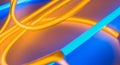 Abstract orange blue light glowing neon tube lights Royalty Free Stock Photo