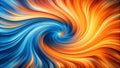 Abstract Orange and Blue Swirl Symphony: A Tapestry of Color and Motion Generative AI