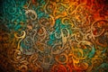 An abstract orange and blue swirly background. Created with Generative AI