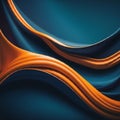 Abstract Orange and Blue Waves