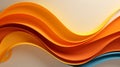 abstract orange and blue wavy lines on a beige background Royalty Free Stock Photo