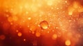 Abstract Orange Bokeh Background with Water Droplets Royalty Free Stock Photo