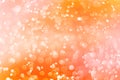 Abstract orange bokeh circles , bokeh abstract Christmas and new year theme background, orange defocused light Royalty Free Stock Photo