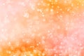 Abstract orange bokeh circles , bokeh abstract Christmas and new year theme background, orange defocused light Royalty Free Stock Photo