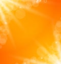 Abstract orange bright background with sun light rays