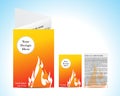 Abstract orange brochure with fire