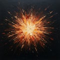Abstract Orange and Brown Explosion Painting Royalty Free Stock Photo