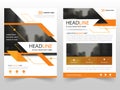 Abstract Orange business Brochure Leaflet Flyer annual report template design, book cover layout design