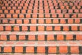 Abstract orange concrete stairs to building for background. Royalty Free Stock Photo
