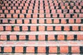 Abstract orange concrete stairs to building for background. Royalty Free Stock Photo