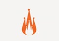 Abstract Orange Crown Flame Logo Royalty Free Stock Photo