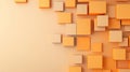 Abstract Orange Cube Composition. A Minimalist 3D Render Royalty Free Stock Photo