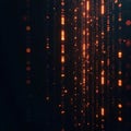 Abstract Orange Digital Data Stream Glowing Tech Background Royalty Free Stock Photo