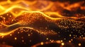 Abstract orange digital wave creating a data network Royalty Free Stock Photo