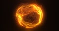 Abstract orange fire energy sphere of particles and waves of magical glowing Royalty Free Stock Photo