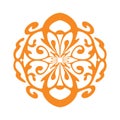 abstract orange floral ornament mandala vector design