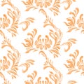 Abstract orange floral seamless pattern