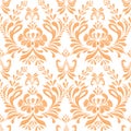 Abstract orange floral seamless pattern