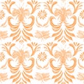 Abstract orange floral seamless pattern