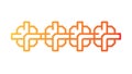 Abstract Orange Geometric Chain Pattern, vector design Generative AI Royalty Free Stock Photo
