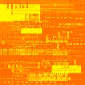Abstract orange glitch background.