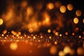 Abstract orange glitter bokeh background. Generative AI